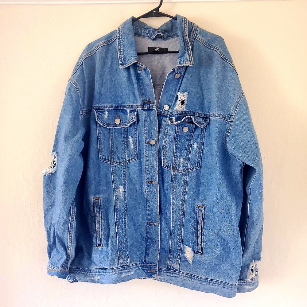 Missguided Oversized Blue Denim Jacket